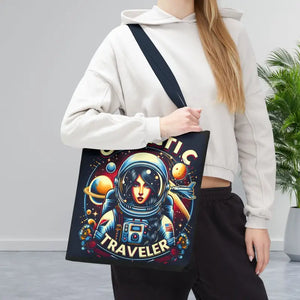 Galactic Traveler Aop Tote Bag - Space Design - Dipaliz - 16’’ × / Navy - Bags