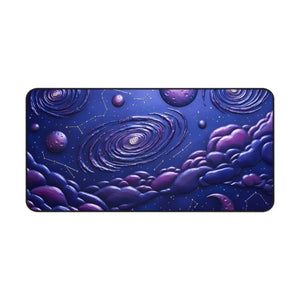 Galaxy Dream Desk Mat - Purple Nebula Space Design - Dipaliz - 16’’ × 32’’ - Computer Accessories