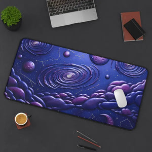 Galaxy Dream Desk Mat - Purple Nebula Space Design - Dipaliz - Computer Accessories