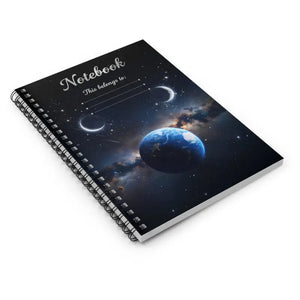 Paper Products - Galaxy Moon Earth Spiral Notebook - Cosmic Design - Dipaliz one Size