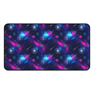Galaxy Space Desk Mat - Neon Planets Gaming Mousepad - Dipaliz - 12’’ × 22’’ - Computer Accessories