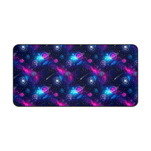 Galaxy Space Desk Mat - Neon Planets Gaming Mousepad - Dipaliz - 16’’ × 32’’ - Computer Accessories