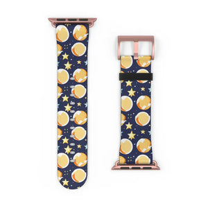 Watch Band - Faux Leather Galaxy Stars Moon Pattern - Dipaliz - Bands