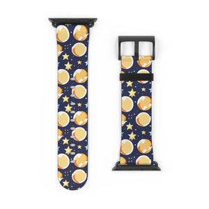 Watch Band - Faux Leather Galaxy Stars Moon Pattern - Dipaliz - Bands