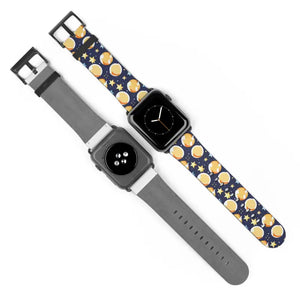 Watch Band - Faux Leather Galaxy Stars Moon Pattern - Dipaliz - Bands