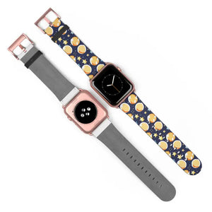 Watch Band - Faux Leather Galaxy Stars Moon Pattern - Dipaliz - Bands