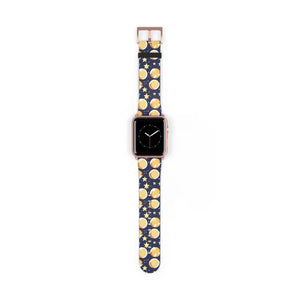 Watch Band - Faux Leather Galaxy Stars Moon Pattern - Dipaliz - 42 - 45 Mm / Rose Gold Matte - Bands