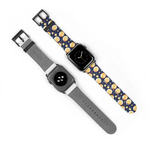 Watch Band - Faux Leather Galaxy Stars Moon Pattern - Dipaliz - Bands