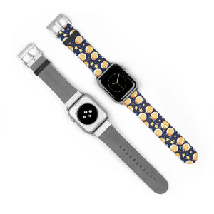 Celestial Watch Band - Galaxy Stars and Moon Faux Leather - Dipaliz - Bands