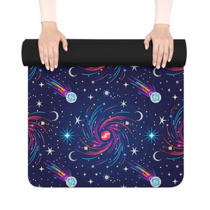 Galaxy Swirl Rubber Yoga Mat - Cosmic Meditation Surface - Dipaliz - 24” x 72” - & Pilates Mats