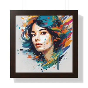 Poster - Gallery Canvas Wraps Watercolor Woman Art Framed by Dipaliz 16″ x / Walnut