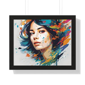 Poster - Gallery Canvas Wraps Watercolor Woman Art Framed by Dipaliz 20’’ x 16’’ / Black