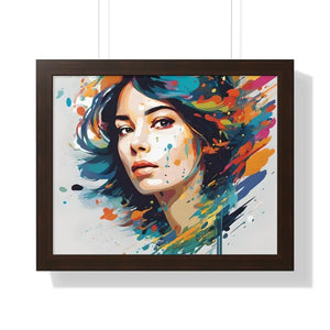 Poster - Gallery Canvas Wraps Watercolor Woman Art Framed by Dipaliz 20’’ x 16’’ / Walnut