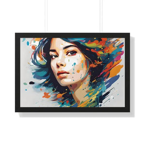 Poster - Gallery Canvas Wraps Watercolor Woman Art Framed by Dipaliz 30’’ x 20’’ / Black