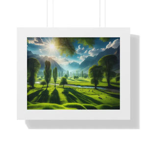 Poster - Gallery Canvas Wraps Landscape Trees Bright Sky Decor by Dipaliz 14″ x 11″ / White