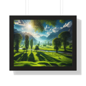 Poster - Gallery Canvas Wraps Landscape Trees Bright Sky Decor by Dipaliz 20’’ x 16’’ / Black