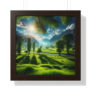 Poster - Gallery Canvas Wraps Landscape Trees Bright Sky Decor by Dipaliz 16″ x / Walnut