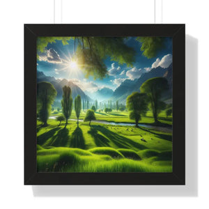 Poster - Gallery Canvas Wraps Landscape Trees Bright Sky Decor by Dipaliz 16″ x / Black