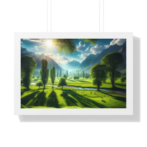 Poster - Gallery Canvas Wraps Landscape Trees Bright Sky Decor by Dipaliz 24″ x 16″ / White