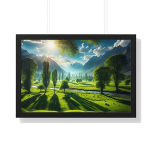 Poster - Gallery Canvas Wraps Landscape Trees Bright Sky Decor by Dipaliz 30’’ x 20’’ / Black