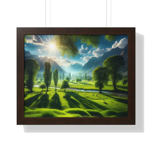 Poster - Gallery Canvas Wraps Landscape Trees Bright Sky Decor by Dipaliz 20’’ x 16’’ / Walnut