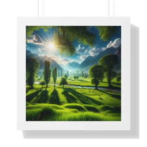 Poster - Gallery Canvas Wraps Landscape Trees Bright Sky Decor by Dipaliz 16″ x / White