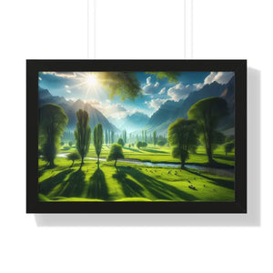 Poster - Gallery Canvas Wraps Landscape Trees Bright Sky Decor by Dipaliz 24″ x 16″ / Black