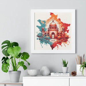 Framed Delhi Map Gallery Canvas Wraps - Home Decor - Dipaliz - Poster