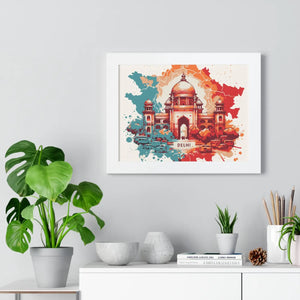 Framed Delhi Map Gallery Canvas Wraps - Home Decor - Dipaliz - Poster
