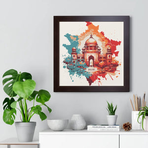 Framed Delhi Map Gallery Canvas Wraps - Home Decor - Dipaliz - Poster