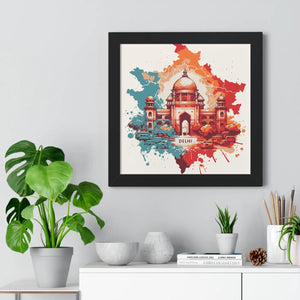 Framed Delhi Map Gallery Canvas Wraps - Home Decor - Dipaliz - Poster