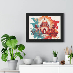 Framed Delhi Map Gallery Canvas Wraps - Home Decor - Dipaliz - Poster