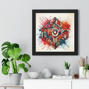 Colorful Geometric Pattern Gallery Canvas Wraps Framed Poster Dipaliz - 16″ x / Black - Prints