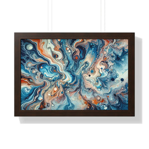 Fluid Abstract Artwork Gallery Canvas - Framed Horizontal Poster - Dipaliz - 24″ x 16″ / Walnut