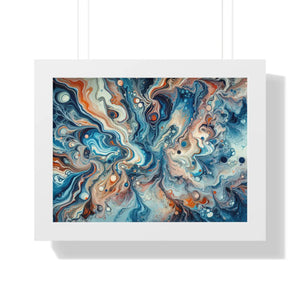Fluid Abstract Artwork Gallery Canvas - Framed Horizontal Poster - Dipaliz - 16″ x 12″ / White