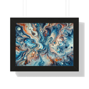 Fluid Abstract Artwork Gallery Canvas - Framed Horizontal Poster - Dipaliz - 16″ x 12″ / Black