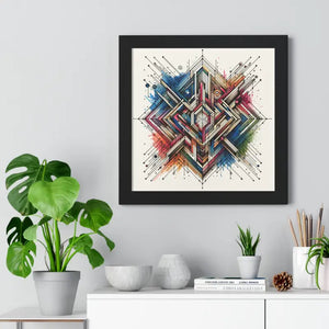 Gallery Canvas Wraps Geometric Pattern Framed Poster by Dipaliz - 16″ x / Black - Prints