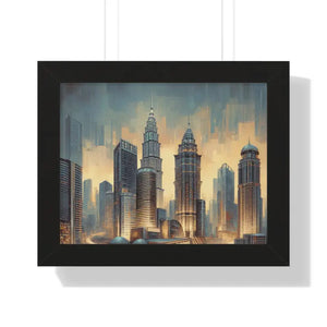 Gallery Canvas Wraps Modern City Skyline Framed Poster - Dipaliz - 14″ x 11″ / Black - Posters Prints & Visual Artwork