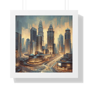 Gallery Canvas Wraps Modern City Skyline Framed Poster - Dipaliz - 16″ x / White - Posters Prints & Visual Artwork
