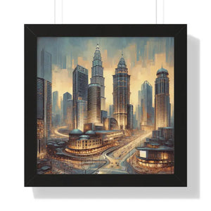 Gallery Canvas Wraps Modern City Skyline Framed Poster - Dipaliz - 16″ x / Black - Posters Prints & Visual Artwork