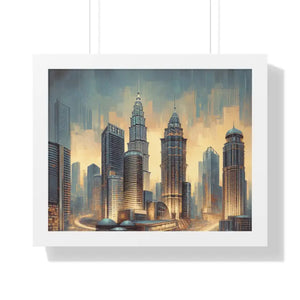 Gallery Canvas Wraps Modern City Skyline Framed Poster - Dipaliz - 20’’ x 16’’ / White - Posters Prints & Visual Artwork