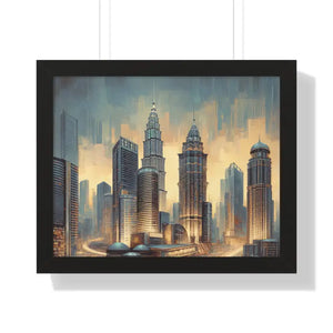 Gallery Canvas Wraps Modern City Skyline Framed Poster - Dipaliz - 20’’ x 16’’ / Black - Posters Prints & Visual Artwork