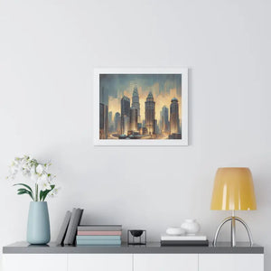 Gallery Canvas Wraps Modern City Skyline Framed Poster - Dipaliz - Posters Prints & Visual Artwork