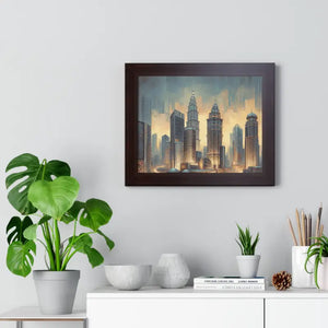 Gallery Canvas Wraps Modern City Skyline Framed Poster - Dipaliz - Posters Prints & Visual Artwork