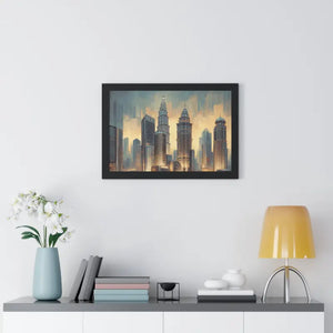 Gallery Canvas Wraps Modern City Skyline Framed Poster - Dipaliz - Posters Prints & Visual Artwork
