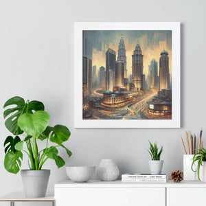 Gallery Canvas Wraps Modern City Skyline Framed Poster - Dipaliz - Posters Prints & Visual Artwork