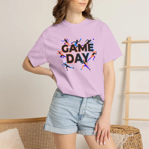 Game Day Tee, Sports Graphic T‑shirt with Athletes - T-shirts - m