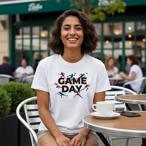 Game Day Tee, Sports Graphic T‑shirt with Athletes - T-shirts - m