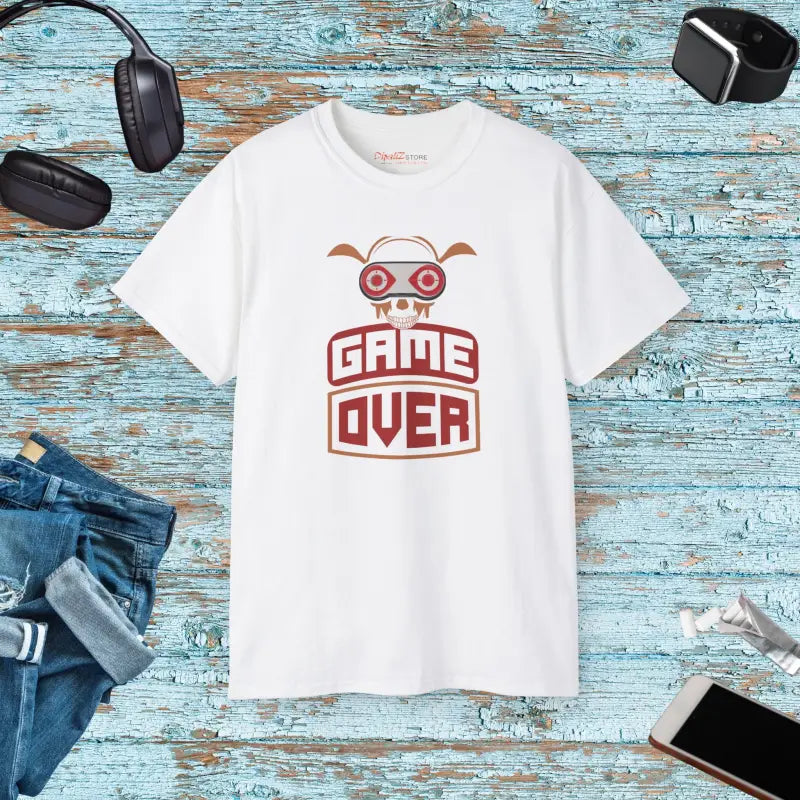 Game Over Unisex Ultra Cotton Tee - Ultimate Comfort and Style - White / s T-shirt