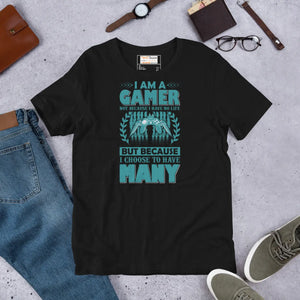 DipaliZ unisex gamer graphic tee in Airlume combed and ring-spun cotton